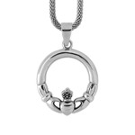Steel Claddagh Round Pendant Steel Claddagh Round Pendant